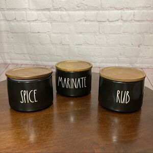 RAE DUNN Collectible SPICE CELLAR “MARINATE”, “RUB”, “SPICE”NWOT